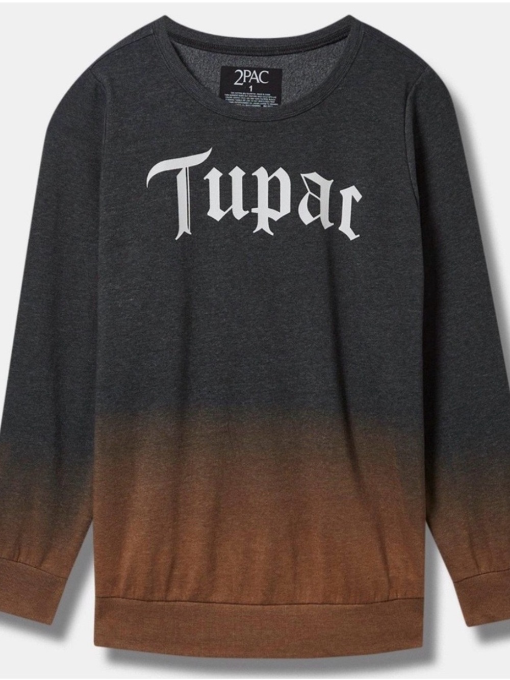 Torrid Tupac Brown Ombre Crewneck Sweatshirt